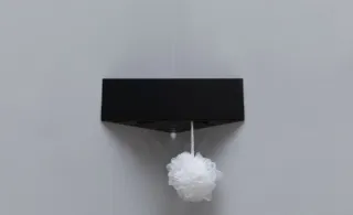 Полка угловая Aquanet Магнум 341536 28 см чёрный матовый